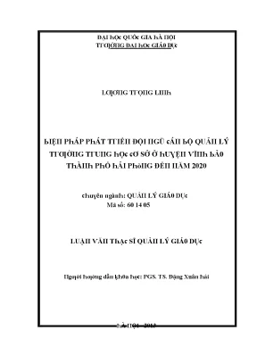 Phát triển đội ngũ cán bộ quản lý trường trung học cơ sở