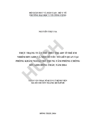 Thực Trạng Tuân Thủ Điều Trị ARV Ở Trẻ Em Nhiễm HIV/AIDS