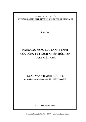 Nâng Cao Năng Lực Cạnh Tranh Cho Công Ty TNHH LUKI Việt Nam