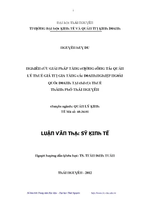 Giải pháp nâng cao quản lý thuế giá trị gia tăng cho
