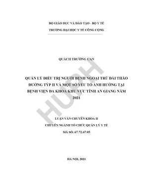 Quản Lý Điều Trị Đái Tháo Đường Týp II Tại Bệnh Viện Đa 
