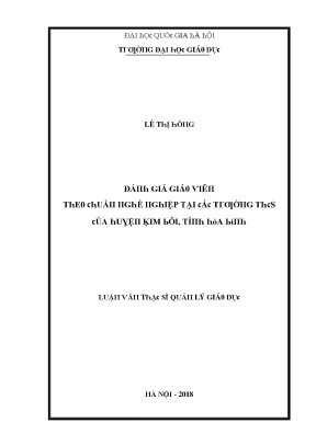 Đánh Giá Giáo Viên Theo Chuẩn Nghề Nghiệp Tại Trường