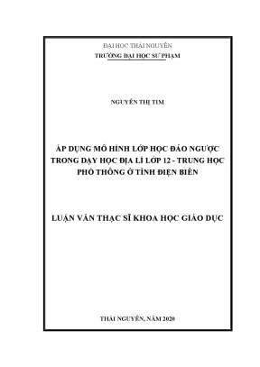 Áp Dụng Mô Hình Lớp Học Đảo Ngược Trong Dạy Học Địa Lí 