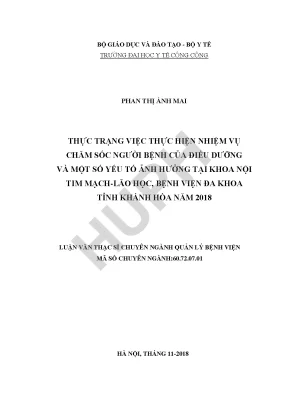 Thực Trạng Chăm Sóc Người Bệnh Tại Khoa Nội Tim Mạch-Lão