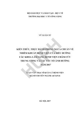 Nghiên cứu về thực hành phòng ngừa nhiễm khuẩn tại bệnh viện