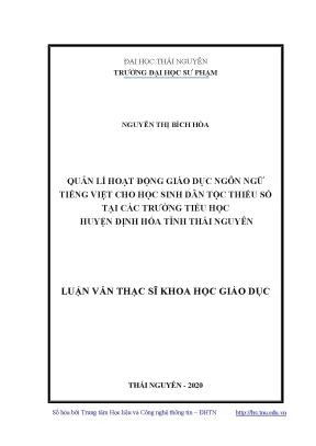 Quản Lý Giáo Dục Ngôn Ngữ Tiếng Việt Cho Học Sinh Dân