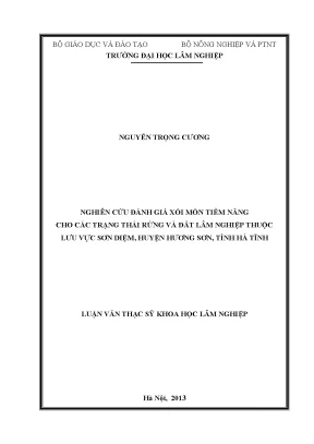 Đánh Giá Xói Mòn Tiềm Năng Rừng và Đất Lâm Nghiệp Tại 