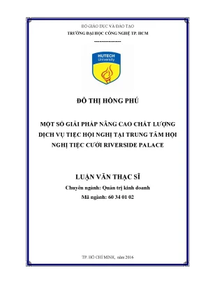 Giải Pháp Nâng Cao Chất Lượng Dịch Vụ Tiệc Hội Nghị Tại