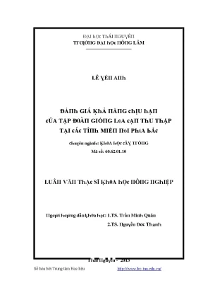 Đánh giá khả năng chịu hạn của giống lúa cạn miền núi
