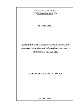 Quản lý chất lượng thiết kế đầu ra tại Đại học Quốc gia 