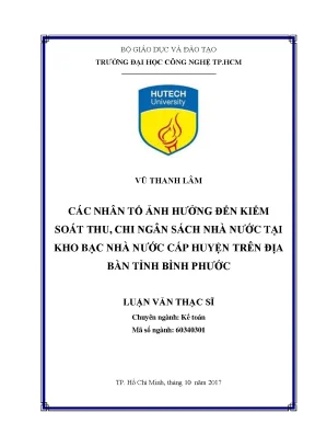 Các Nhân Tố Ảnh Hưởng Đến Kiểm Soát Ngân Sách Nhà Nước