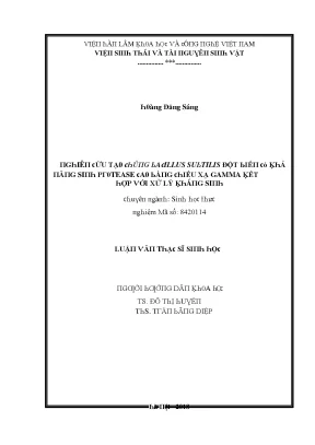 Nghiên Cứu Về Enzyme Protease Từ Vi Khuẩn Bacillus Subtilis