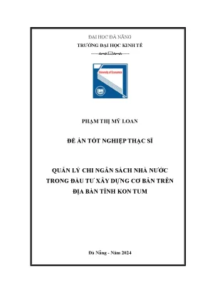 Quản Lý Chi Ngân Sách Nhà Nước Trong Đầu Tư Xây Dựng Tại