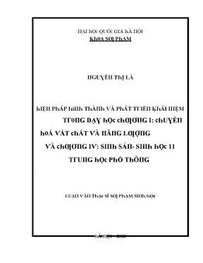 Biện Pháp Hình Thành và Phát Triển Khái Niệm Trong Dạy
