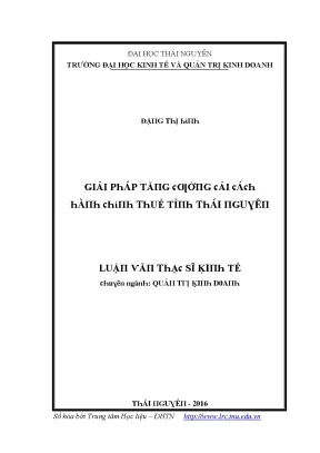 Giải pháp quản lý thuế tại Thái Nguyên