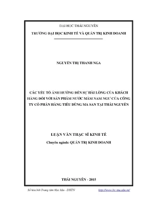 Yếu Tố Ảnh Hưởng Đến Sự Hài Lòng Của Khách Hàng Với Nước