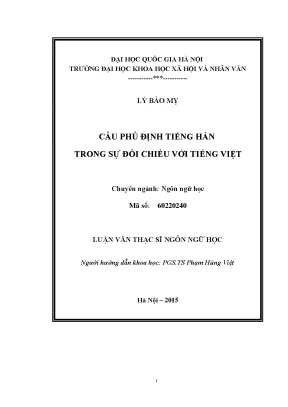 So Sánh Câu Phủ Định Tiếng Hán và Tiếng Việt