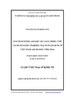 Giải pháp nâng cao hiệu quả huy động vốn tại ngân hàng