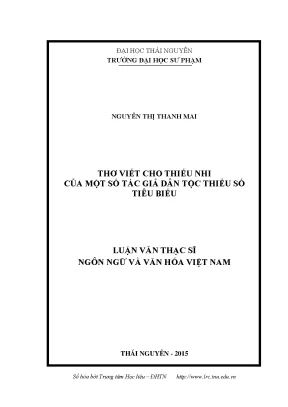 Thơ Viết Cho Thiếu Nhi Dân Tộc Thiểu Số: Nghiên Cứu và 