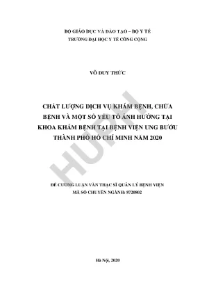 Nghiên Cứu Chất Lượng Dịch Vụ Khám Bệnh Tại Bệnh Viện