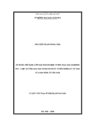 Mô Hình Lớp Học Đảo Ngược Trong Dạy Học Oxi Lưu Huỳnh: