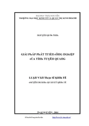 Giải pháp phát triển công nghiệp tỉnh Tuyên Quang