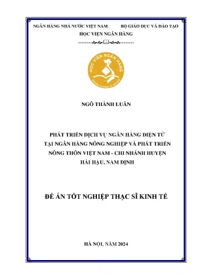 Phát Triển Dịch Vụ Ngân Hàng Điện Tử Tại Agribank Hải Hậu