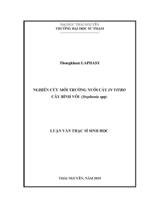 Nghiên Cứu Môi Trường Nuôi Cấy In Vitro Cây Bình Vôi