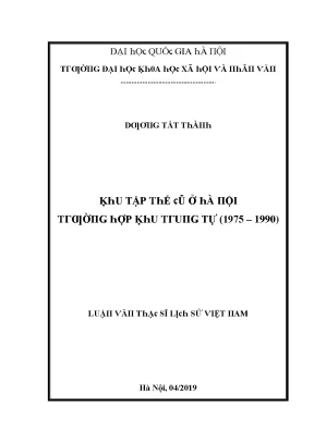 Nghiên Cứu Lịch Sử Đô Thị Hà Nội Giai Đoạn 1975-1990