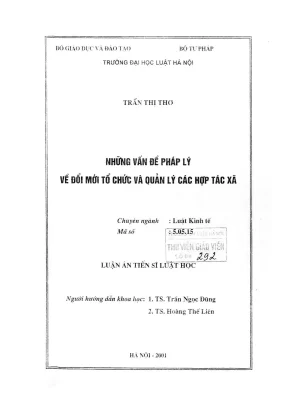 Đổi mới tổ chức và quản lý hợp tác xã tại Việt Nam: 