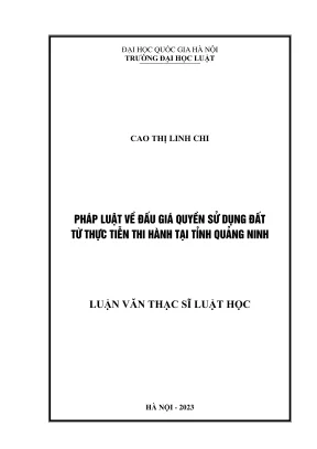 Nghiên Cứu Pháp Luật Về Đấu Giá Quyền Sử Dụng Đất Tại