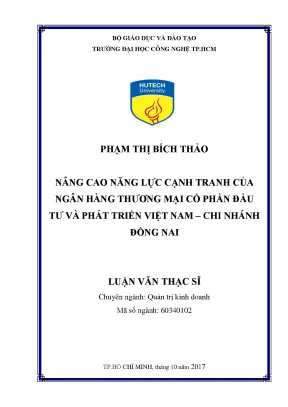 Nâng cao năng lực cạnh tranh của BIDV Chi nhánh Đồng Nai