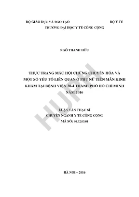 Nghiên Cứu Hội Chứng Chuyển Hóa Ở Phụ Nữ Tiền Mãn Kinh