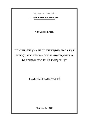 Nghiên Cứu Về Diệt Khuẩn Của Vật Liệu TiO2