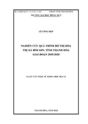 Nghiên Cứu Đô Thị Hóa Thị Xã Bỉm Sơn, Thanh Hóa Giai 