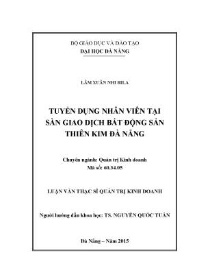 Tuyển Dụng Nhân Viên Tại Sàn Giao Dịch Bất Động Sản