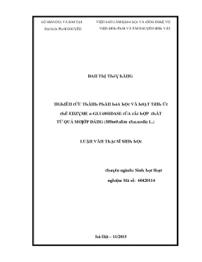 Nghiên cứu enzyme α-Glucosidase từ quả mướp đắng