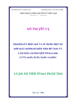 Nghiên Cứu Về Sử Dụng Hợp Chất Hóa Học Trong Năng Lượng 