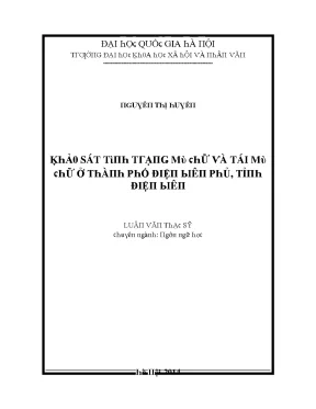 Nghiên Cứu Tác Động Của Tái Mũ Hữu Ở Hà Nội