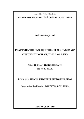 Luận văn phát triển thương hiệu thạch đen cao bằng ở huyện thạch an tỉnh cao bằng