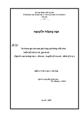 Luận Văn Cao Học Về Nghiên Cứu Xã Hội Nhân Văn
