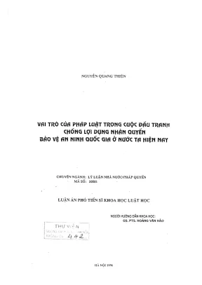 Vai Trò Của Pháp Luật Trong Cuộc Đấu Tranh Bảo Vệ Nhân