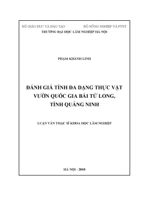Đánh Giá Đa Dạng Thực Vật Tại Vườn Quốc Gia Bái Tử Long, 