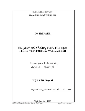 Tìm Kiếm Mờ và Ứng Dụng Tìm Kiếm Thông Tin