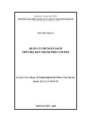 Quản Lý Chi Ngân Sách Tại Thành Phố Cẩm Phả: Nghiên Cứu