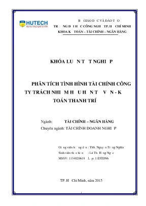 Phân Tích Tình Hình Tài Chính Công Ty TNHH Tư Vấn - Kế