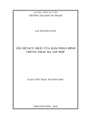 Vấn Đề Duy Nhất Của Hàm Phân Hình Chung Nhau Ba Tập Hợp