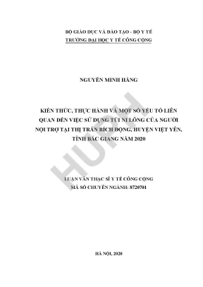 Nghiên Cứu Kiến Thức và Thực Hành Sử Dụng Túi Ni Lông