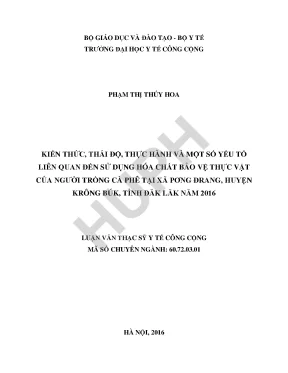 Nghiên Cứu Kiến Thức và Thực Hành Sử Dụng Hóa Chất Bảo