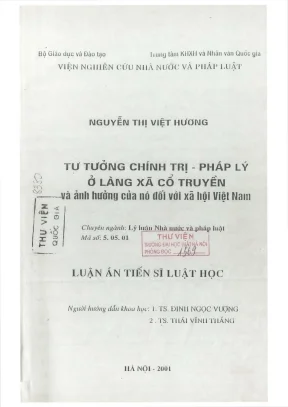 Tư Tưởng Chính Trị - Pháp Lý Ở Làng Xã Cổ Truyền Việt Nam